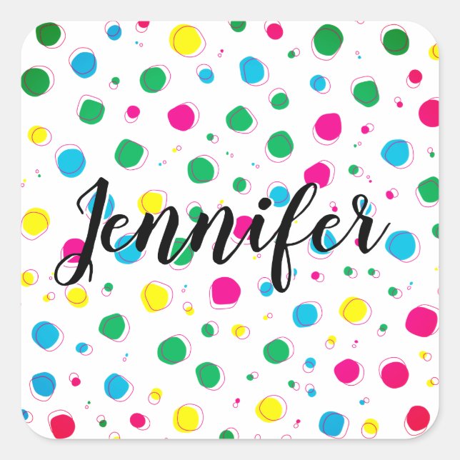 Happy Birthday Customize Square Sticker (Front)