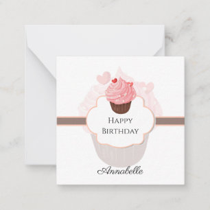Happy Birthday Customized Cupcake and Sweets Note Card