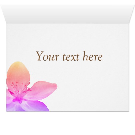 Happy Birthday CustomPink Flower Greeting Card (Inside Horizontal (Bottom))