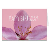 Happy Birthday CustomPink Flower Greeting Card (Front Horizontal)