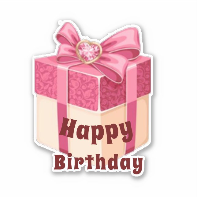 Happy birthday cut sticker (Front)