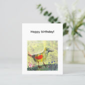 Happy birthday , cute bird, contemporary art (Standing Front)