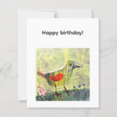 Happy birthday , cute bird, contemporary art (Front)