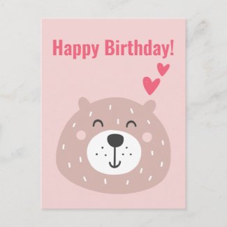 Happy Birthday - Cute Brow Bear Kids Birthday