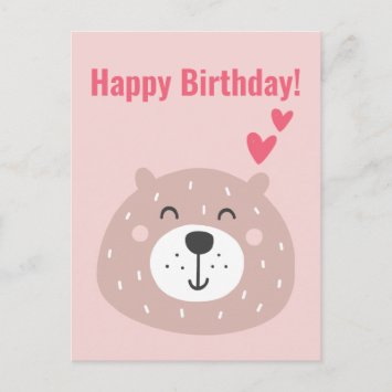 Happy Birthday - Cute Brow Bear Kids Birthday