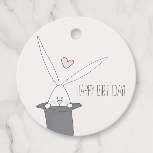 Happy Birthday - Cute Bunny in a Top Hat -