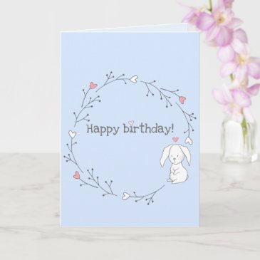 Happy birthday! Cute Bunny Lavender Kids Birthday