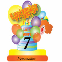 Happy Birthday Cute Cartoon Clown for Kids Cutout