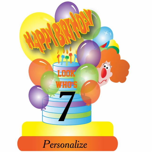 Happy Birthday Cute Cartoon Clown for Kids Cutout (Front)