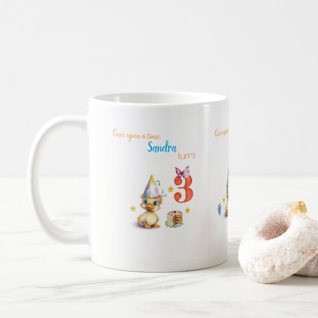 Happy Birthday Cute Chick Cake Mug (With Donut)