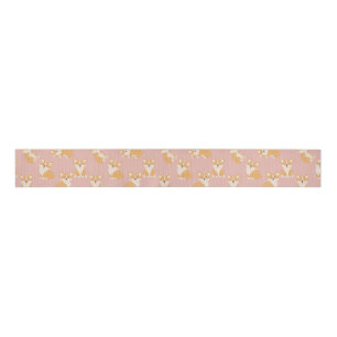 Happy Birthday Cute Corgi Pattern for Dog Lover Grosgrain Ribbon