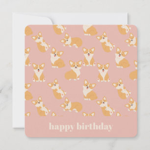 Happy Birthday Cute Corgi Pattern for Dog Lover Invitation