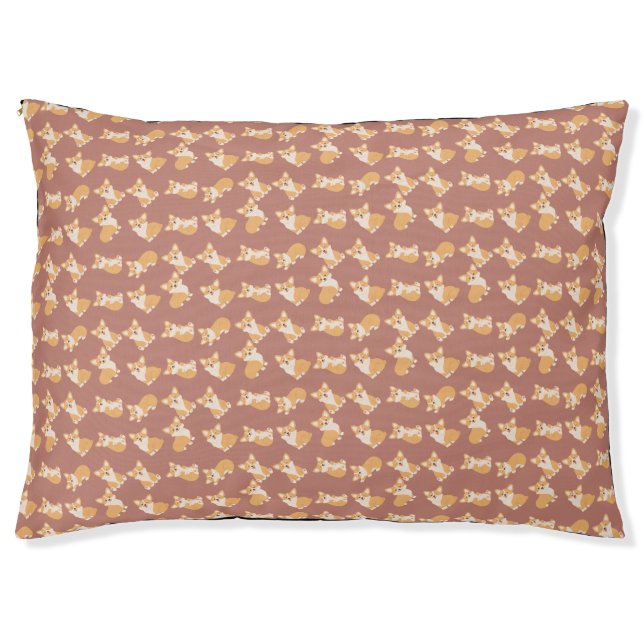 Happy Birthday Cute Corgi Pattern for Dog Lover Pet Bed (Front)