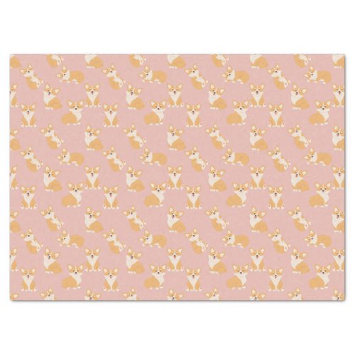 Happy Birthday Cute Corgi Pattern for Dog Lover Tissue Paper