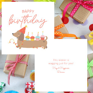 Happy Birthday Cute Dog Simple Note Card