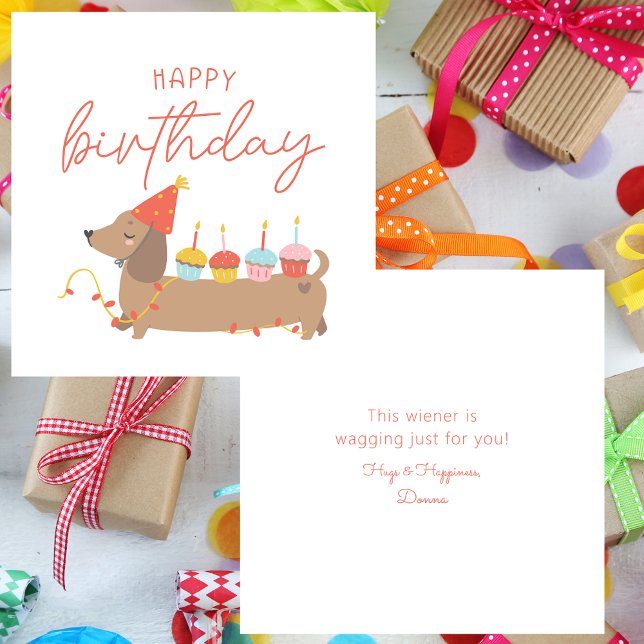 Happy Birthday Cute Dog Simple Note Card (Creator Uploaded)