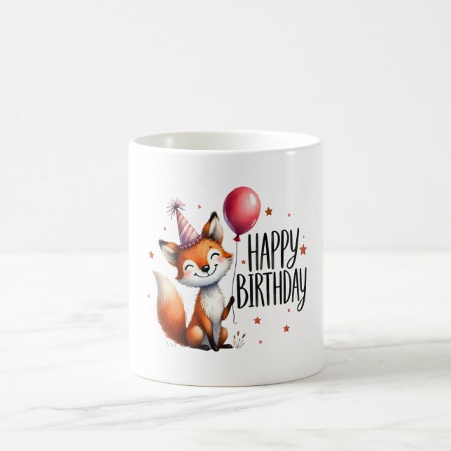 Happy Birthday - Cute Fox Mug (Center)