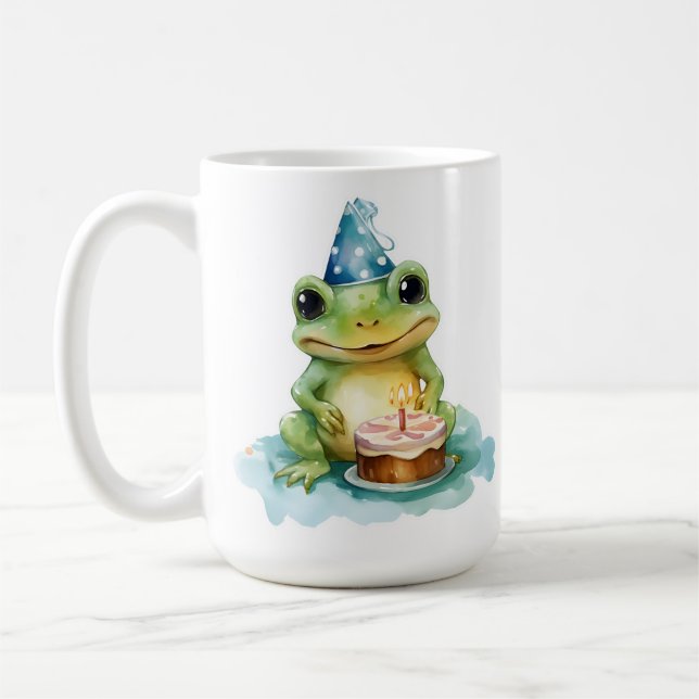 Happy Birthday Cute frog Coffee Mug (Left)