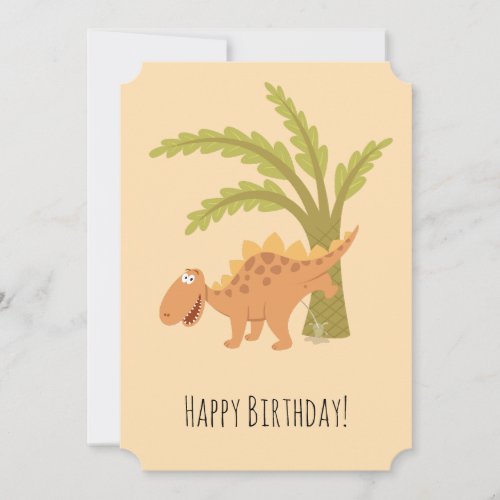 Happy Birthday Cute Fun Dinosaur Dino Peeing Card