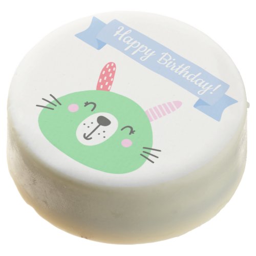 Happy Birthday   Cute Green Bunny Chocolate Covered Oreo