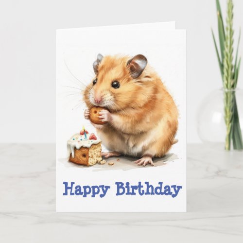 Happy Birthday Cute Hamster  Card