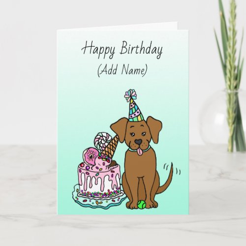 Happy Birthday Cute Hand Drawn Labrador Card