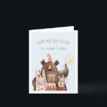 Happy Birthday | Cute Kids Party Animals Card<br><div class="desc">This adorable birthday card is perfect for any recipient. Add a custom message for that extra personalized touch. Add your custom wording to this design by using the "Edit this design template" boxes on the right hand side of the item, or click the blue "Customize it" button to arrange the...</div>