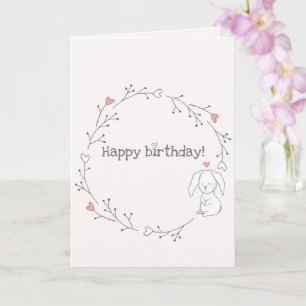 Happy birthday! Cute Little Bunny Birthday Card