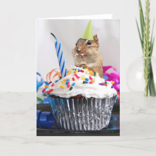 Happy Birthday Cute Little Chipmunk Card