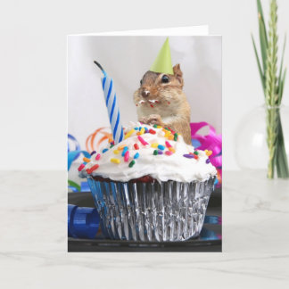 Happy Birthday Cute Little Chipmunk Card
