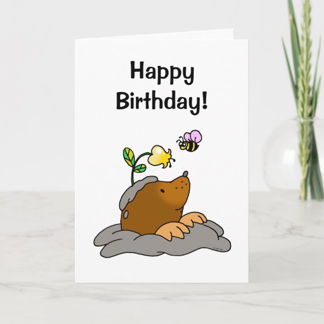 Happy birthday! (cute mole) card (Front)