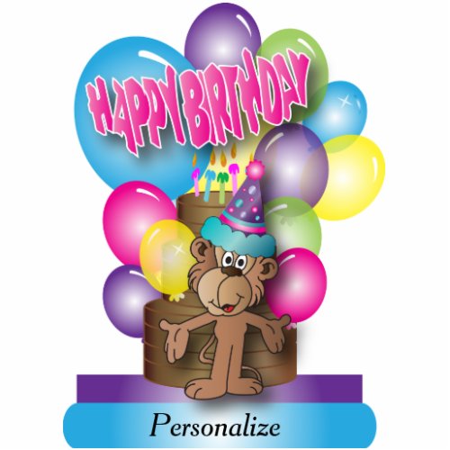 Happy Birthday Cute Monkey Cutout