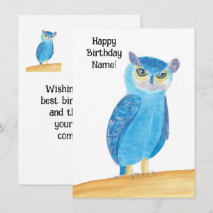 Happy Birthday Cute Owl Greeting Cards