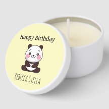 Happy birthday cute panda bear yellow