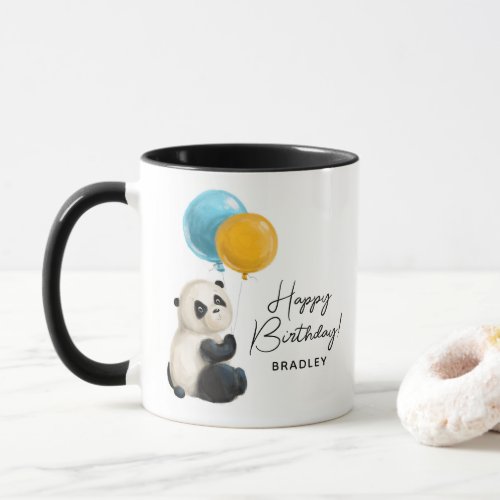 Happy Birthday Cute Panda Personalized Name Mug