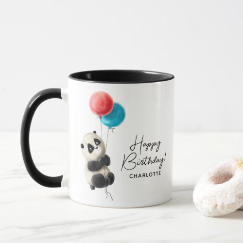 Happy Birthday Cute Panda Personalized Name Mug