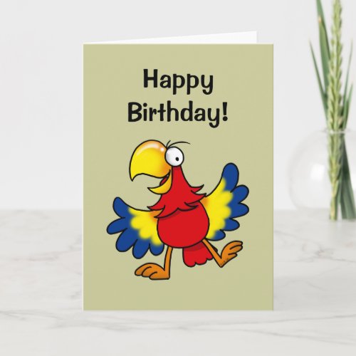 Happy birthday cute parrot card