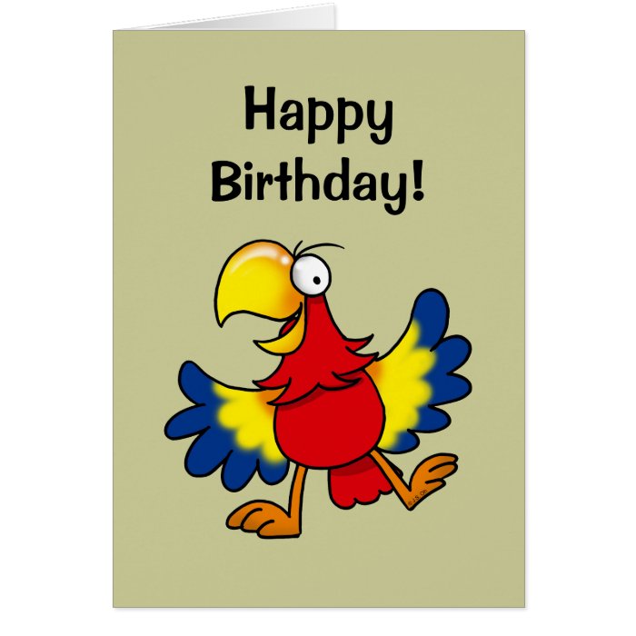 Happy birthday (cute parrot) greeting cards