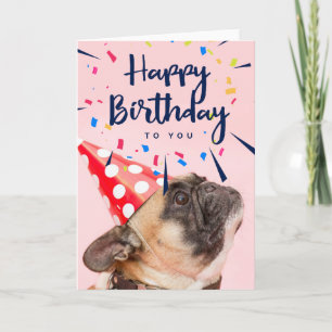 Happy Birthday   Cute Party Dog Card