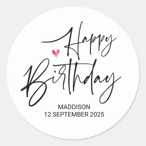 Happy Birthday Cute Party Gifts for Family Friends Classic Round Sticker