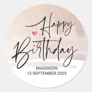 Happy Birthday Cute Party Gifts for Family Friends Classic Round Sticker