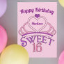 Happy Birthday Cute Personalized Sweet Sixteen Card