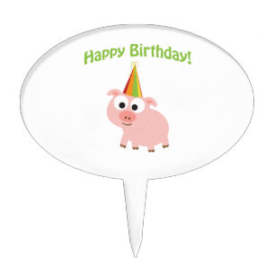 Happy Birthday! Cute Pig Cake Topper