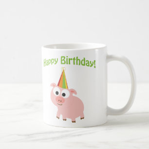 Happy Birthday! Cute Pig Coffee Mug