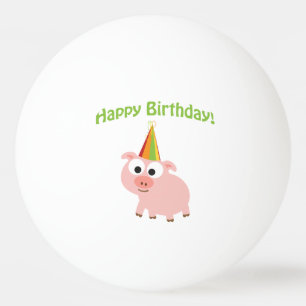 Happy Birthday! Cute Pig Ping-Pong Ball