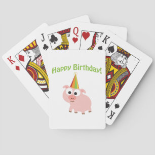 Happy Birthday! Cute Pig Poker Cards