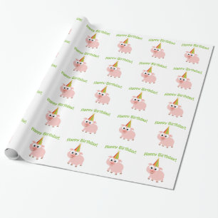 Happy Birthday! Cute Pig Wrapping Paper