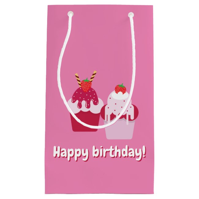 Happy Birthday - Cute Pink Strawberry Shortcakes