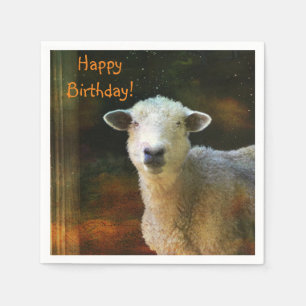 Happy Birthday Cute Sheep Napkins