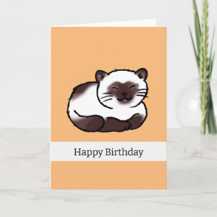 Happy Birthday (cute siamese cat) Card